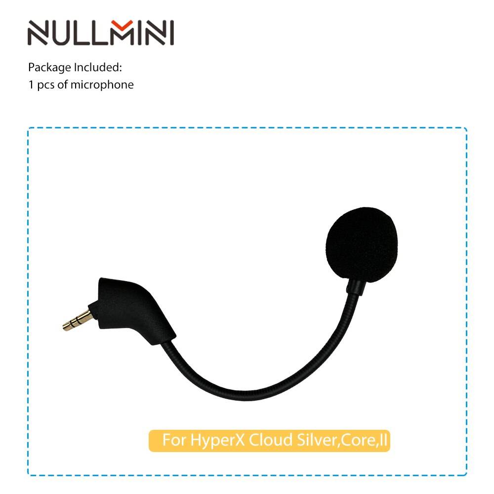 Nullmini ersättningsmikrofon för hyperx cloud alpha, cloud flight, cloud core, cloud ii, cloud silver headset