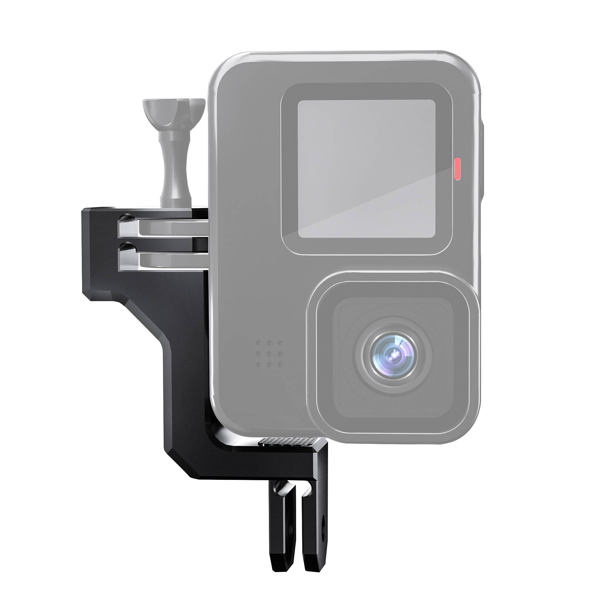 New Aluminum Alloy Metal Helmet Cage Adapter Action Camera 90 Degree Selfie Arm Fixation Vertical Mount for GoPro Hero 12 11 10