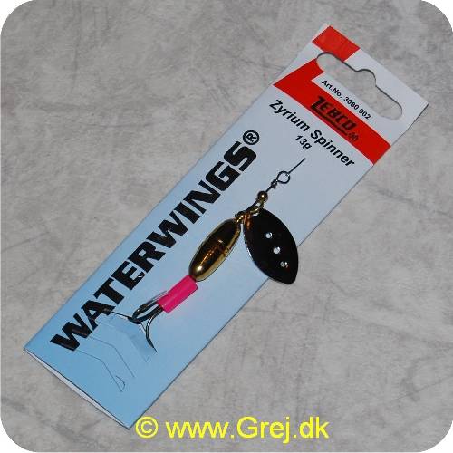 Zebco Zyrium spinner - 13 gram - Sølv blad m/3 huller - guldkrop