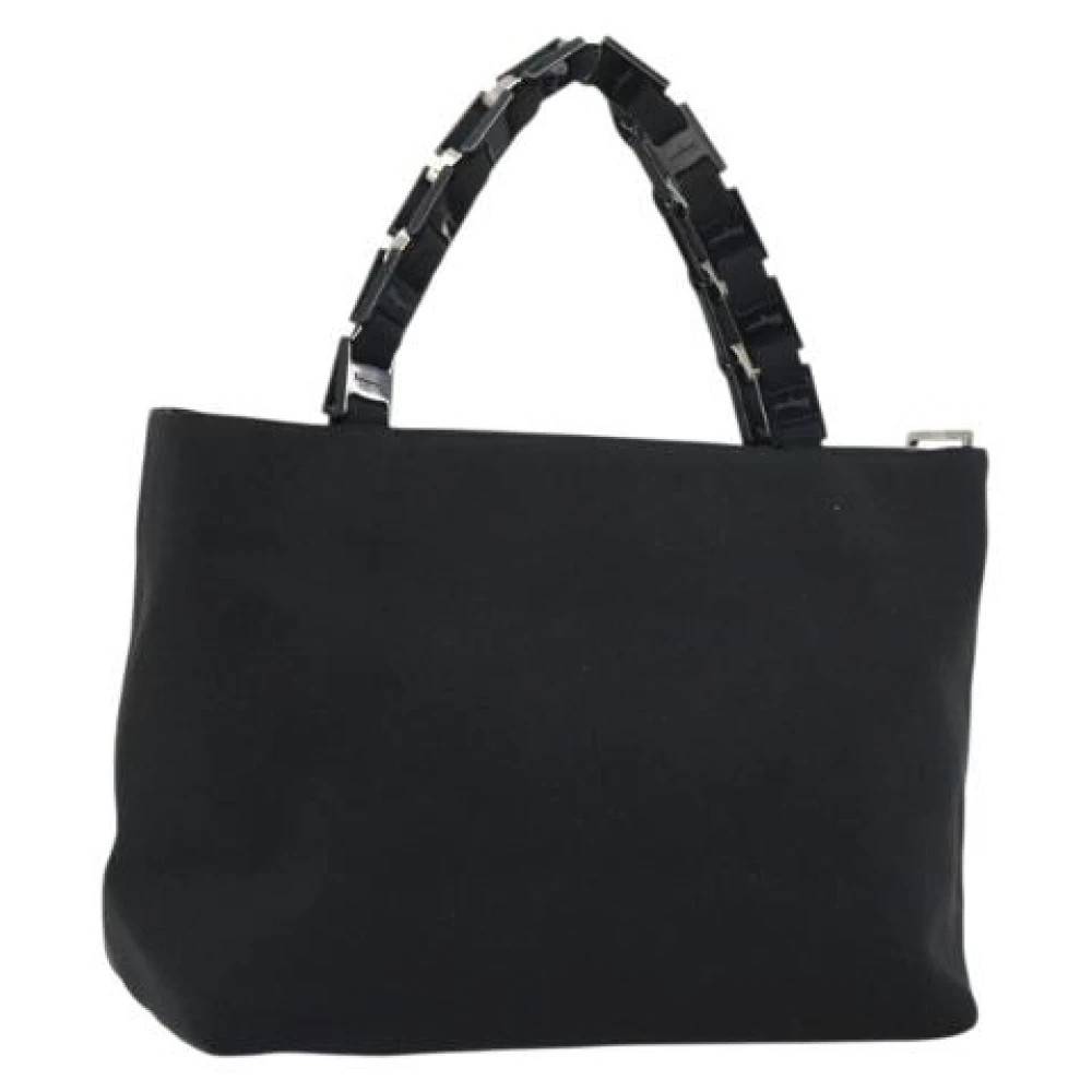 Salvatore Ferragamo Pre-owned Pre-owned Canvas Håndtaske - Vintage - Dame - Sort - ONE SIZE -