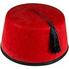 Party HuB röd Fez hatt med svart tofs vuxen fin klänning turkisk hatt Tommy Cooper utklädningshattar