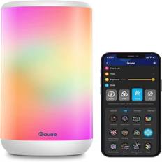Govee Smart Tischlampe RGBICWW WIFI Nachttischlampe, funktioniert mit Alexa und Google Assistant, 2200K-6500K, Musikmodi warmweiß Timer-Funktion Szenenmodi Nachtlicht für Schlafzimmer und Wohnzimmer