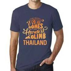 Grafisk T-shirt Herr – The Best View Comes After Hardest Mountain Climb Thailand – Begränsad Upplaga Rolig Vintage Herrmodestil för Män Nyhet - Dammblå - 3XL,4XL,5XL,L,M,S,XL,XS,XXL