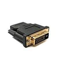 System-S DVI D-adapter 24 + 1 kontakt till HDMI 1,4 standarduttag guldpläterad 2K 30 Hz full HD 144 Hz kabel