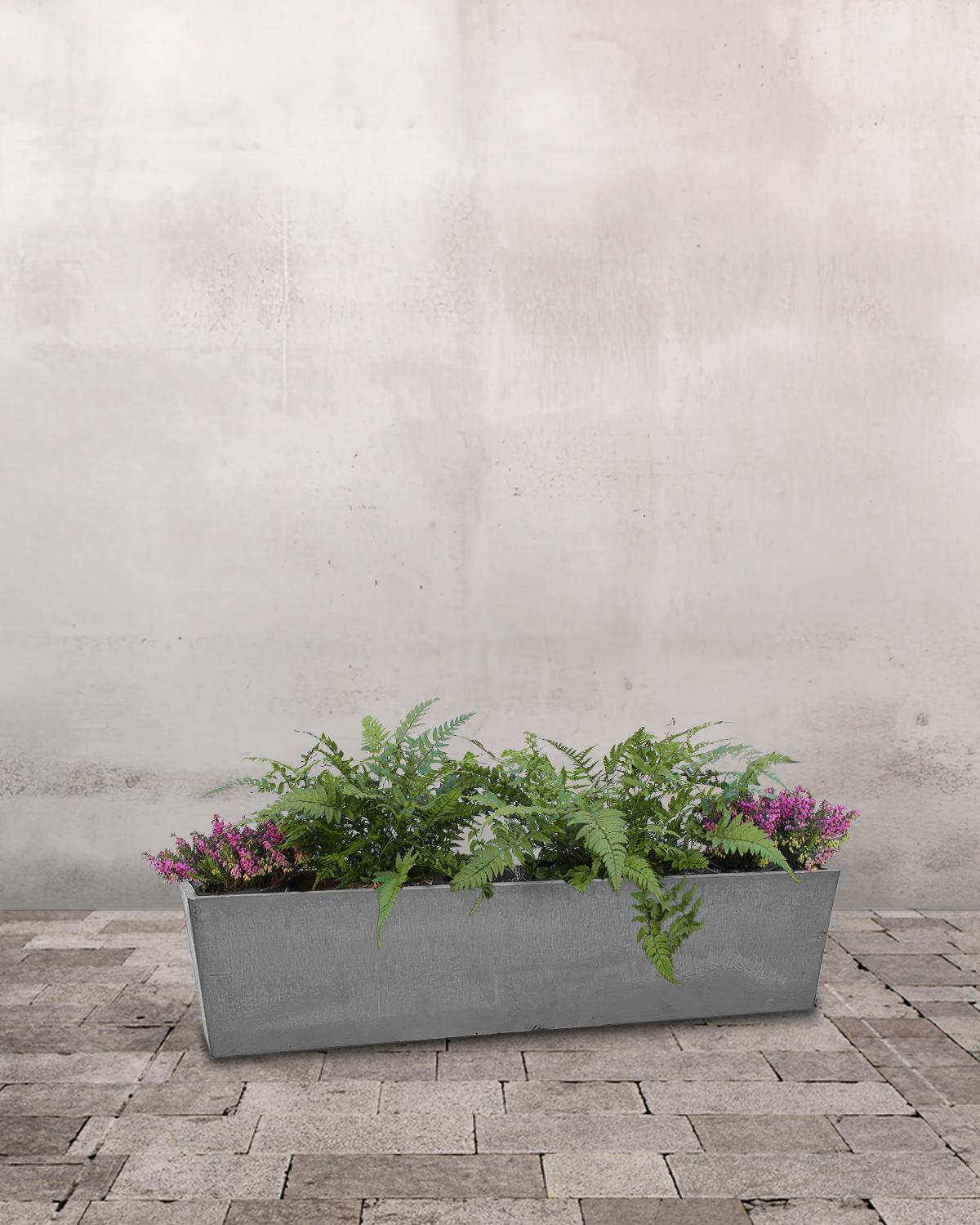 Tidlig Rosa/Grøn Altankasse - Grå / 75 cm / Med ophæng