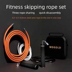 1 set MOGOLD 3-trådigt justerbart hopprep, professionell viktminskning fitness träning boxning ståltråd hopprep - Grå (T64)