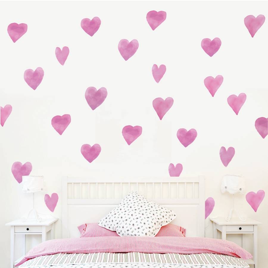 Wallsticker - Hjerte / Lyserød