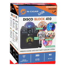 Højtaler Disco Bluetooth festhøjtaler N-Gear fedt diskolys karaoke sort transportabel batteri