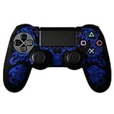 DRAGON BLÅ SVART SILIKONOMSLAG FÖR PS4 DUAL SHOCK 4 CONTROLLER