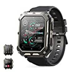 Smartwatch män med telefonfunktion, fitness tracker 1,81" HD pekskärm, Smartklocka herr med sömnmonitor pulsmätare 120+ sportlägen sportklocka fitnessklocka armbandsur kompatibel för Android ios