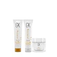 GK Hair Global Keratin Moisturizing Shampoo and Conditioner 100ml med Deep Conditioner Masque 200g För torrt frizzy, skadat & kemiskt behandlat hår - Sulfat and Paraben Free
