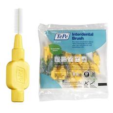 TePe Interdental Brush, Extra Soft, Yellow, 0.7mm/ISO 4, 20pcs, efficient cleaning between teeth, plaque remover, dental flosser for small gaps