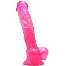 25 cm dildo sexleksaker för män sugkopp dildo, realistisk dildo för nybörjare, g-punkt stimulering, handsfree, PVC enorm dildo kvinnliga sexleksaker rosa