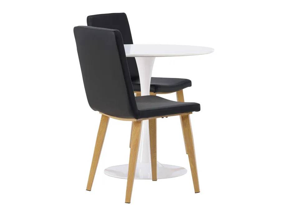 Venture Design Hamden & Today spisegruppe Sort/sort 2 stole og borde 80 cm