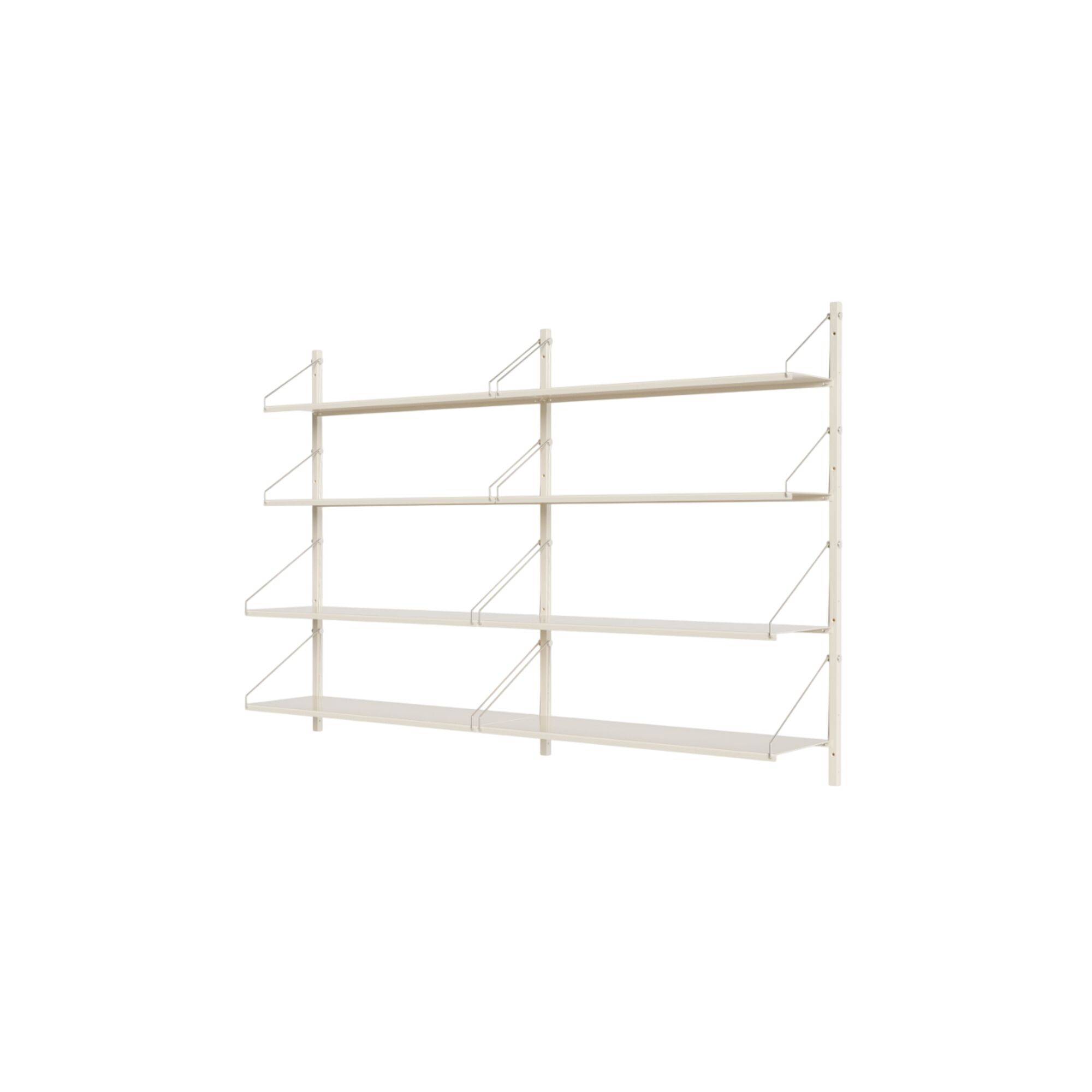 Hylla Bibliotekshylla med Dubbel Sektion 108,4x80 Varmvit - Varm vit