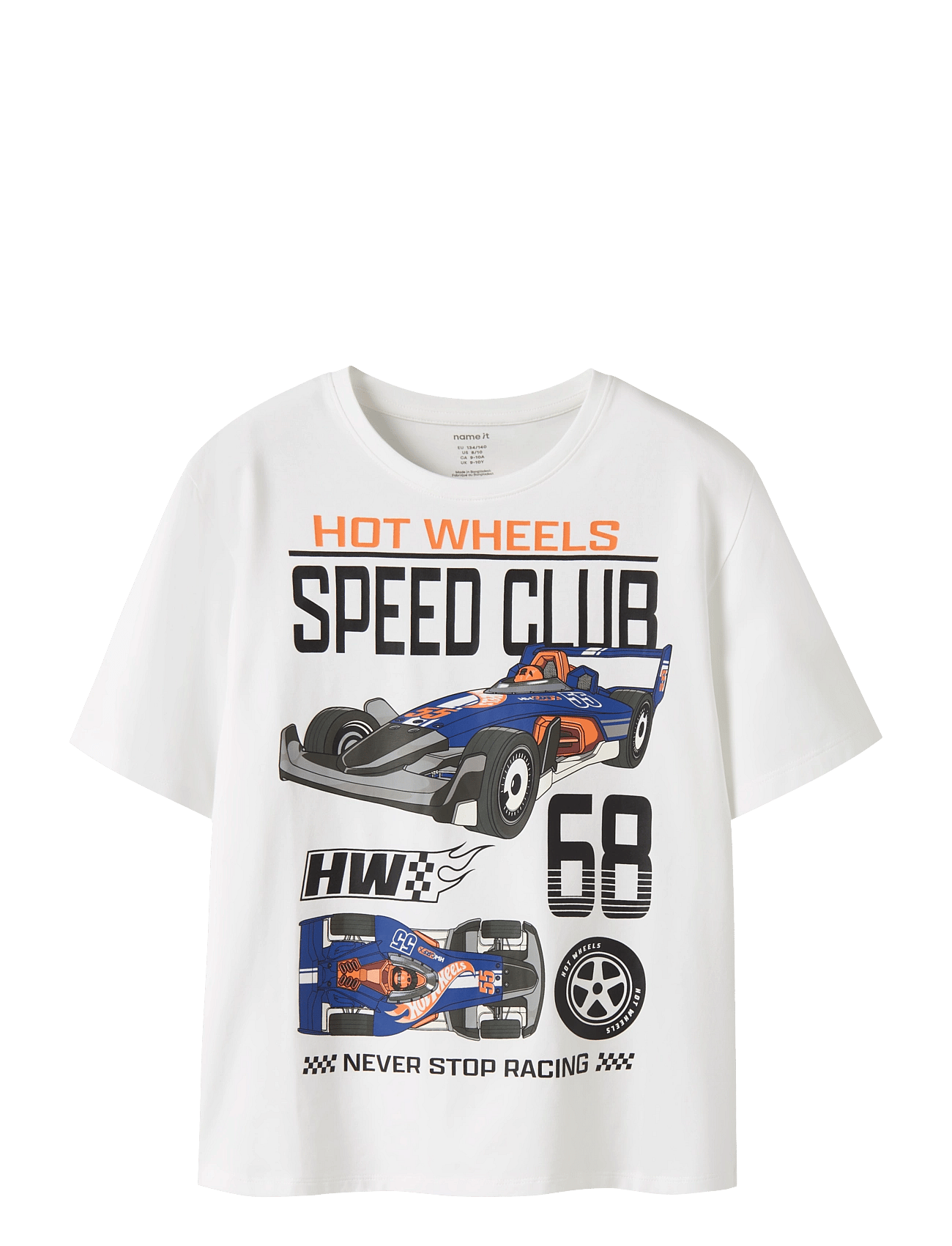 name it Nkmsiddi Hotwheels Ss Nreg Top Box Mat - White - 146-152