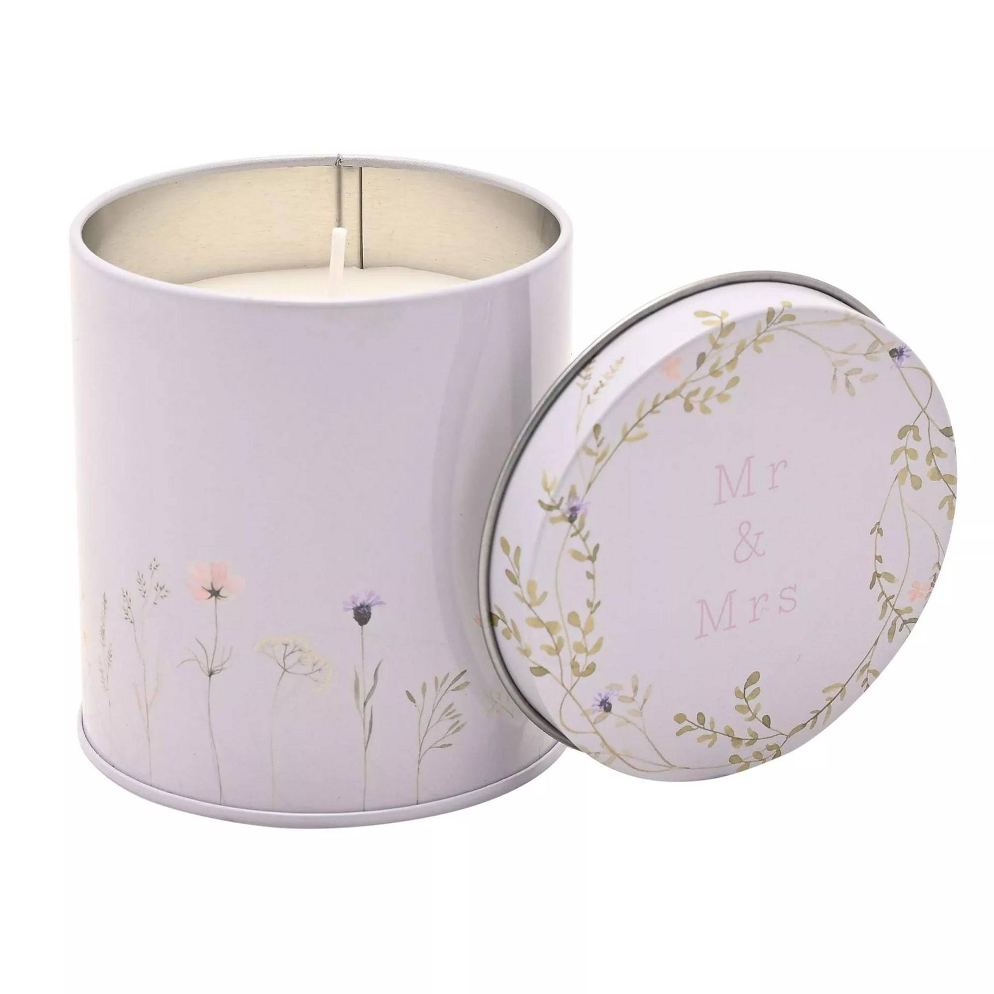 Celebrations Love Story Mr & Mrs Happily Ever After Wildflower Tin Scented Candle One Size vit
