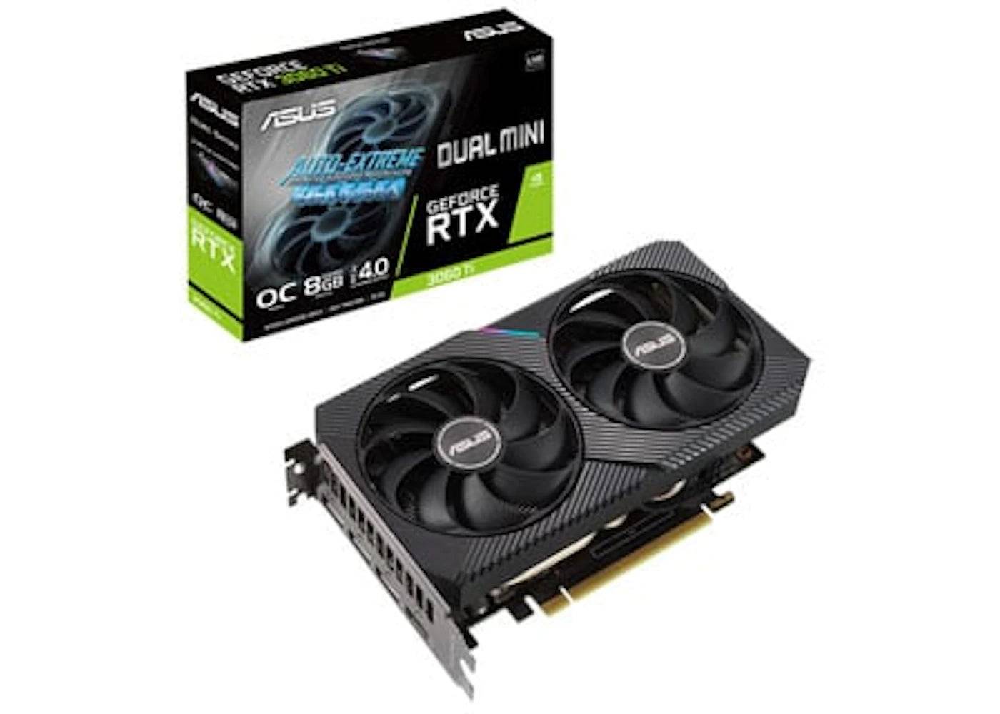 NVIDIA ASUS Dual Mini GeForce RTX 3060 Ti 8G OC LHR Graphics Card (DUAL-RTX3060TI-O8G-MINI-V2) - One Size (One Size)