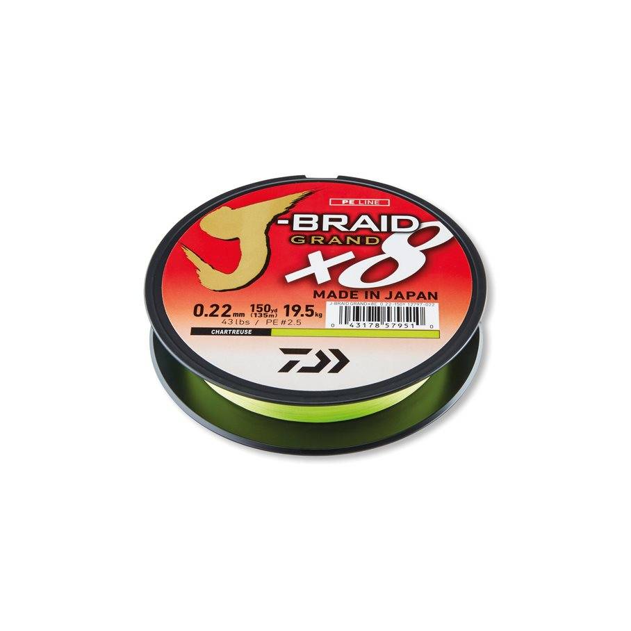 Daiwa J-Braid X8 Grand 135m Chartreuse