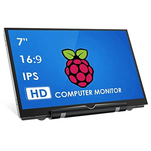 HMTECH 17,8 cm (7 tommer) Raspberry Pi Skärm 800x480 HDMI Bärbar Monitor IPS LCD-skärm Display för Raspberry Pi 5/4/3/2/Zero/B/B+ Win10/8/7 (Non-Touch)