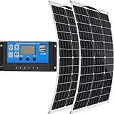 300W solpanel monokristallin solcellsmodul, fotovoltaisk solpanel 2X150W 18 V - solcellssolsystem solcell med 40A styrenhet för husvagnar, camping, balkonger, trädgårdshus