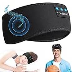 LC-dolida sovhörlurar Bluetooth 5.4, sömn-pannband hörlurar headband sovmask, sporthörlurar musik sova pannband för sport träning, jogging, yoga, resor