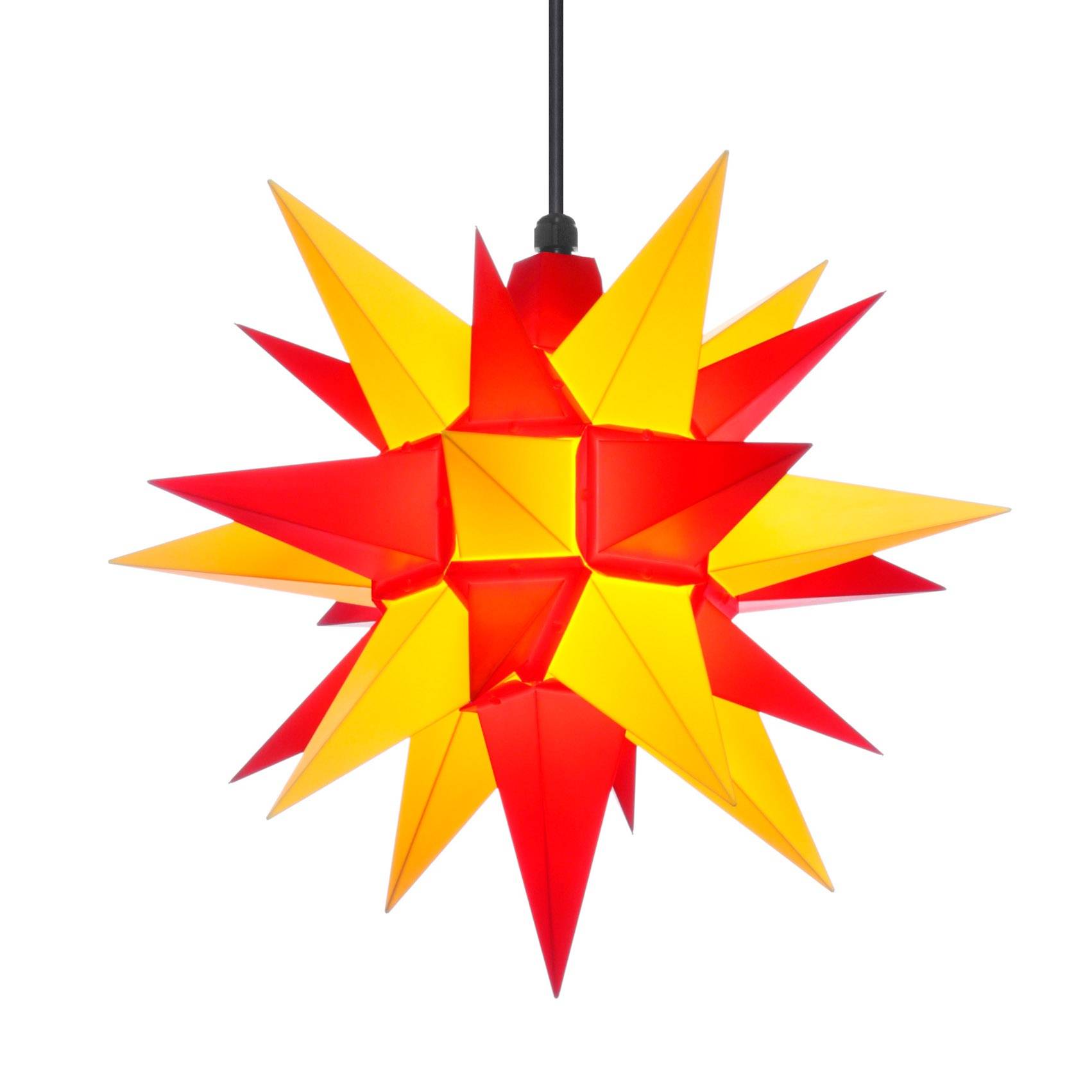 Adventsstjerne, plast, 40 cm, usamlet, gul og r&oslash;d (Kan bruges udend&oslash;rs)
