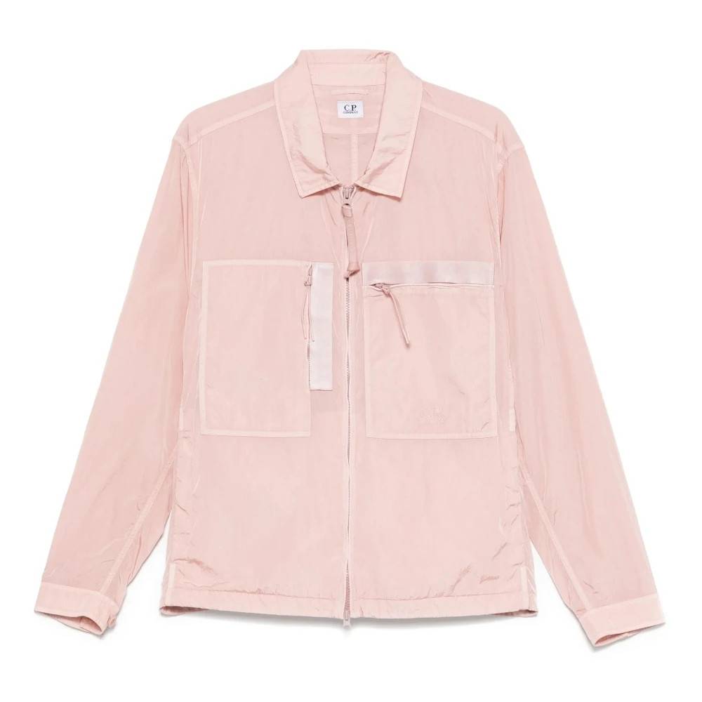 C.P. Company Chrome-R Full Zip Overshirt - Jakker - Herre - Lyserød - XL - Uld