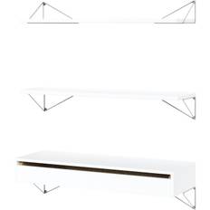 Maze Pythagoras Hyllpaket Med Låda L Vit / Krom - Hyllkombinationer Mdf Vit - 604100-604016-604400
