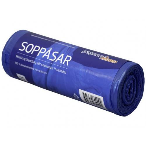 Insatspåse knyt HD 30L 12my blå 25/rl