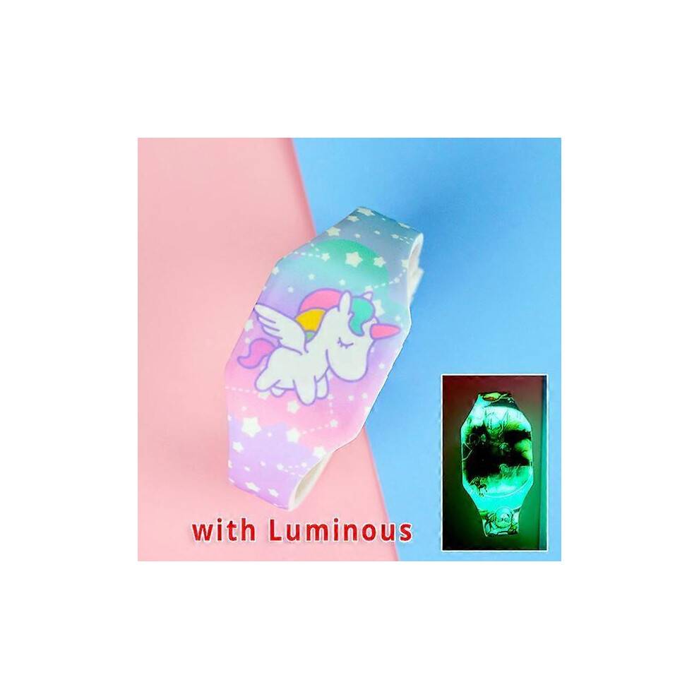 (DJSF with luminous) New Princess Elsa Frozen Kids Watch Girls Cartoon Pattern Luminous Children Watches Silicone Strap Clock Gift Reloj Infantil