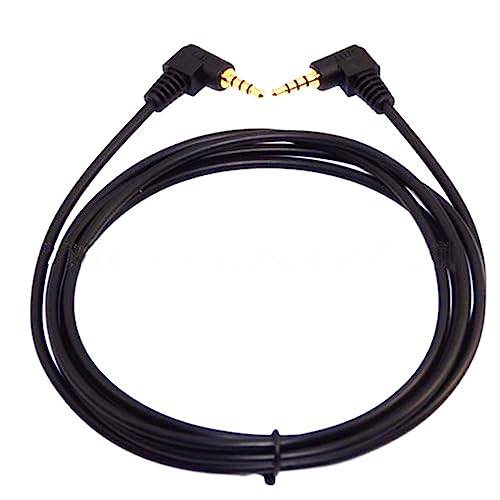 SHANFEILU 3,5 mm ljudkabel dubbel 90 graders vinkel stereo 3,5 mm hörlurskabel 4-polig TRRS hane till hane aux-sladd 1 m för telefon surfplatta MP3 bärbar mikrofon