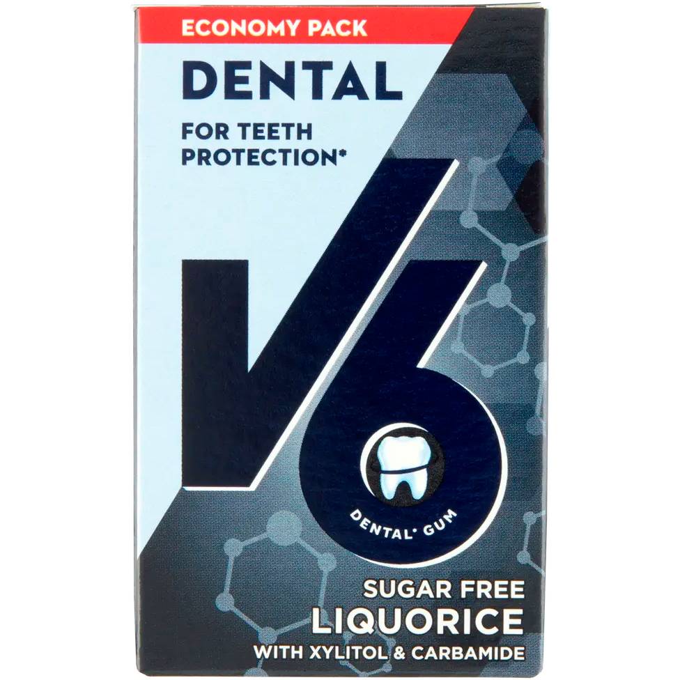 V6 Liquorice Lakrits Tuggummi 70g