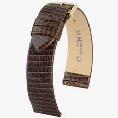 HIRSCH Lizard 19mm Long Brown Leather Watch Strap 01766010-1-19