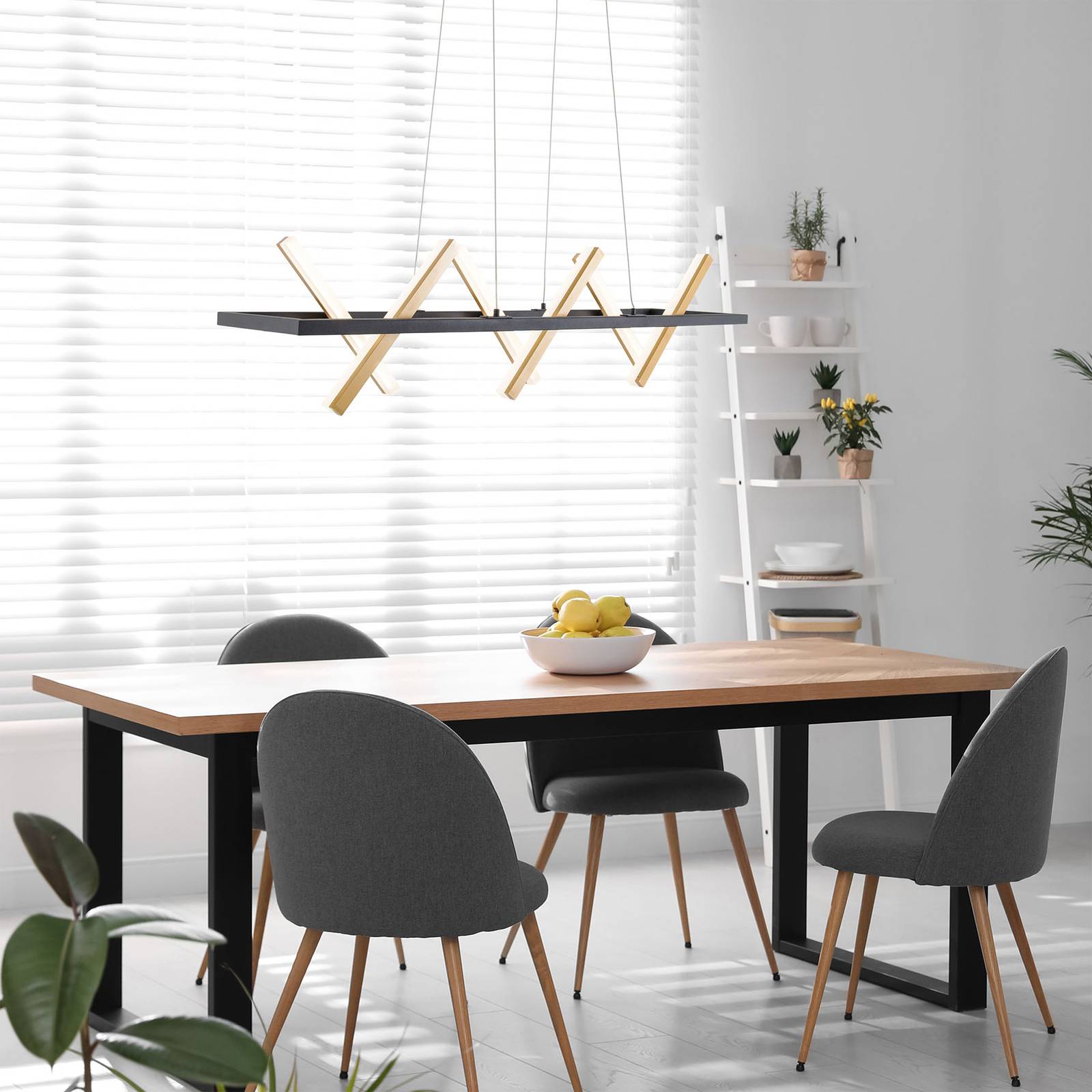 Näve Pendellampa Cadice, Svart, Vardagsrum / matsal, Aluminium / grå / zink, Modern