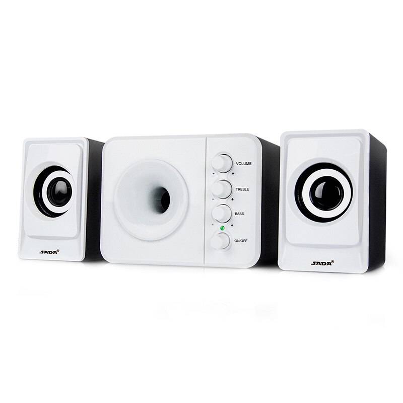 Sada d -205 2.1 datorhögtalare med subwoofer - bäst för musik, filmer, multimedia-pc och spelsystem - Vit