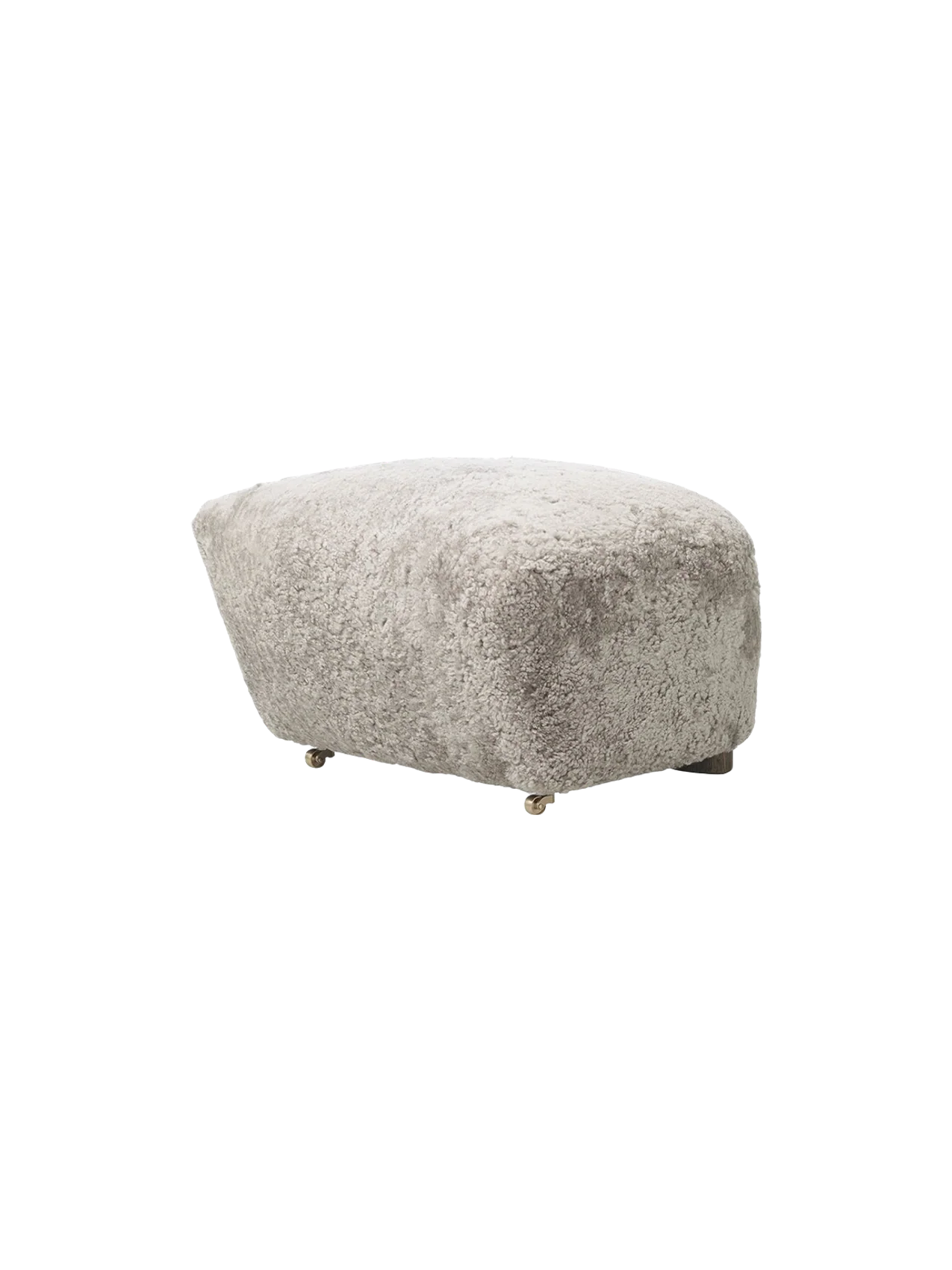 Den Trætte Mand fodskammel, Sheepskin fra Audo Copenhagen Dark Stained Oak - Sheepskin Green Tea - Jacobsen Plus
