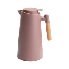 1L termokaffekanna dubbelväggig vakuumkaffekanna Termokannan termoskanna med trä kaffe