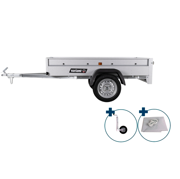 Variant 511 S1 ladtrailer - 500 kg | Inkl. presenning og næsehjul