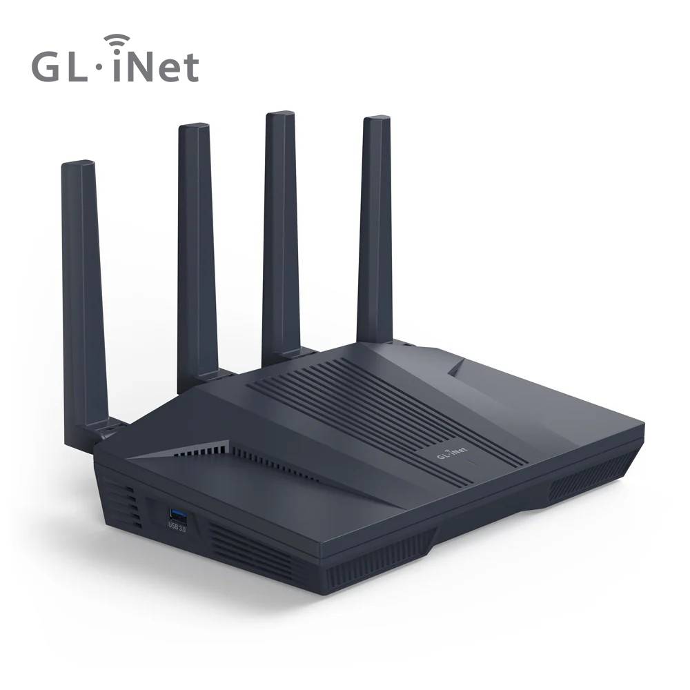 GL.iNet Flint 2 GL-MT6000 Wi-Fi 6 Gaming Router Dual 2.5G Ports Office Home WiFi Router for Wireless Internet, 8-stream Wi-Fi6 at 6 Gbps, dual 2.5G multi-gig ports, Up to 1148 Mbps and 4804 Mbps,