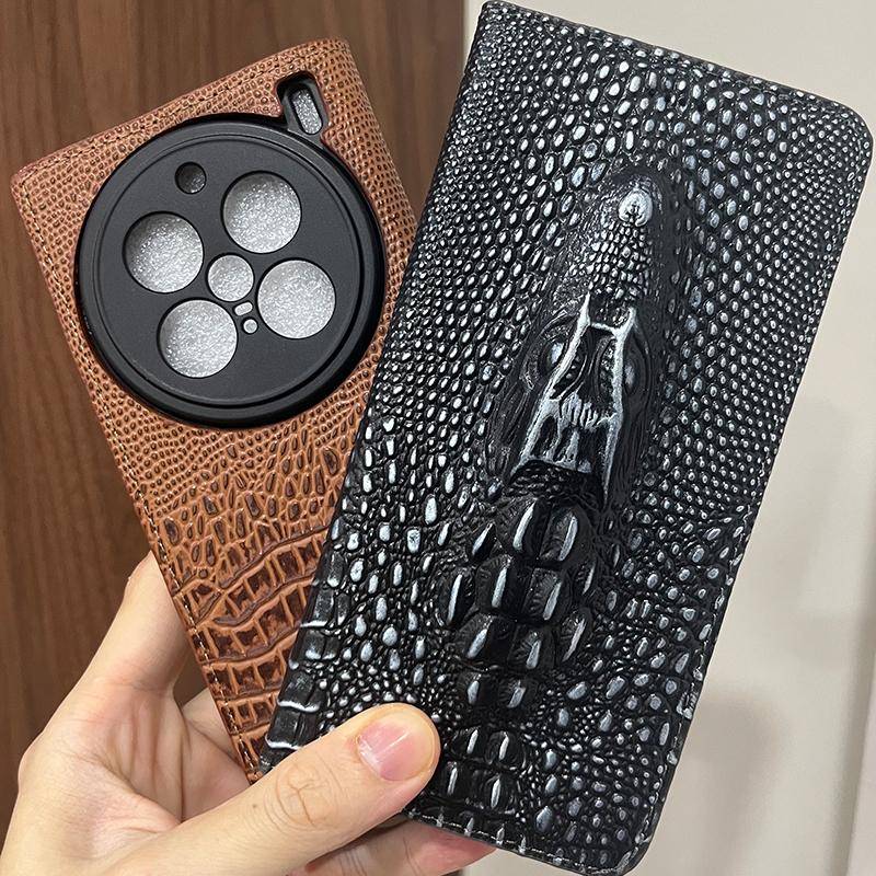 Magnetiskt äkta läder Skin Flip plånbok Bok Telefonfodral Skydd På För Vivo X90 X100 X200 X300 X500 Pro Max Ultra FE X 300 500