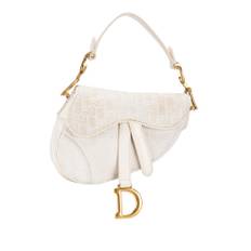 Dior Vintage Dior Saddle Bag Stl. - Dior Vintage Från Magasin - White (L 13cm x W 14cm x D 2cm)