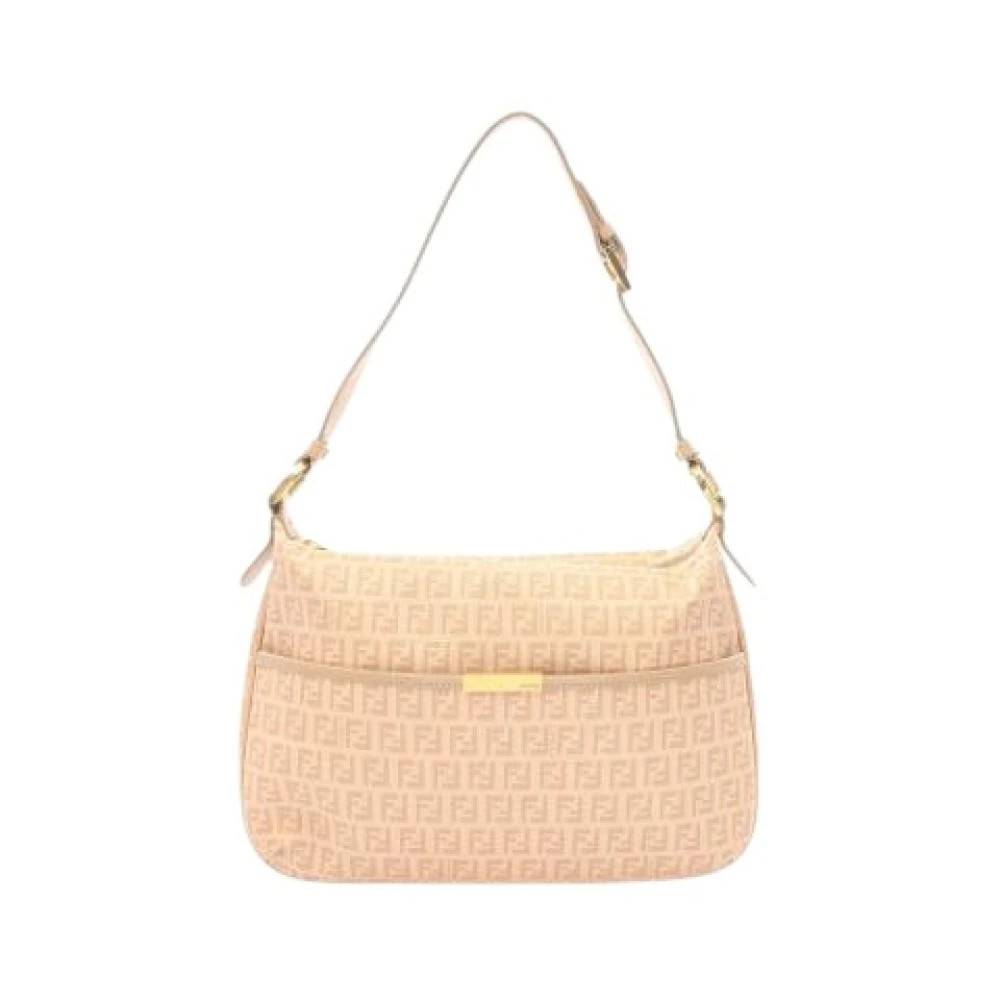 Fendi Vintage Pre-owned Canvas Vintage Skuldertaske - Vintage - Dame - Beige - ONE SIZE - Uld