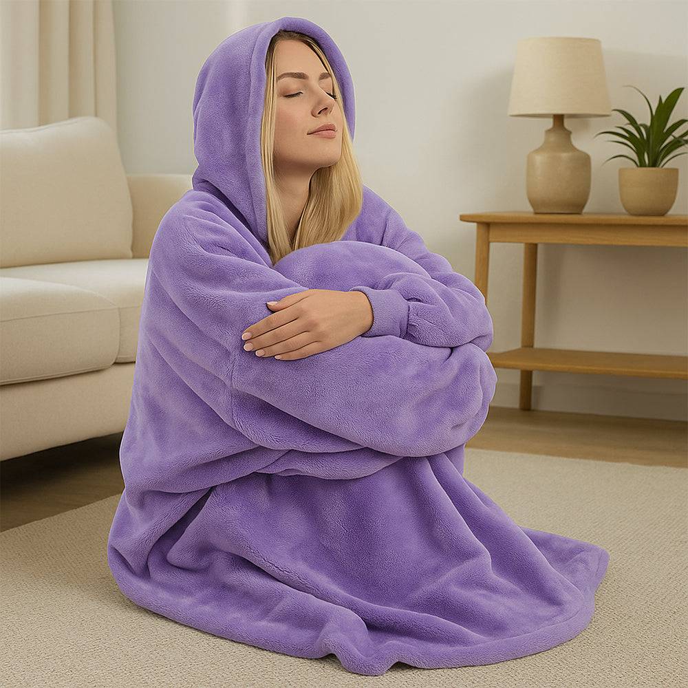 Oversized Hoodie Tæppe – den ultimative hygge og komfort! - Varm lilla