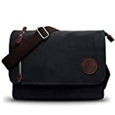 CHEREEKI Axelväska, linneväska axelväska unisex män och kvinnor vintage laptopväska portfölj för arbete kontor 13,3 tum laptop iPad uni resor