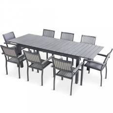 Underhållsfria utemöbler 180-240 cm | 8 stolar | Lyfco Waxholm + Paket möbeltassar