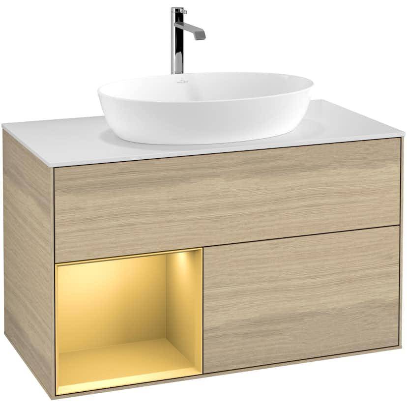 Tvättställsskåp Villeroy & Boch Finion med 2 Lådor Hylla och Bänkskiva för Fristående Tvättställ från Artis & Collaro