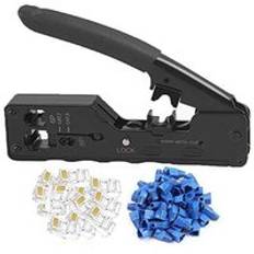 Rj45 pressverktygssats f&#xF6;r rj11/rj12 krymptr&#xE5;dsanslutare avsk&#xE4;rare, coax crimper plug crimping