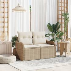 2-personers have sofa med opbevaring og puder Beige poly rattan