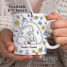 1 st anpassat namn med valfri kram björnstil mugg, anpassad namn mugg, anpassad 3D tryckt mugg med uppblåst effekt, anpassad kaffemugg, personlig namn - Flerfärgad (6 namn,5 namn,4 namn,3 namn,2 namn,7 namn,8 namn,9 namn)